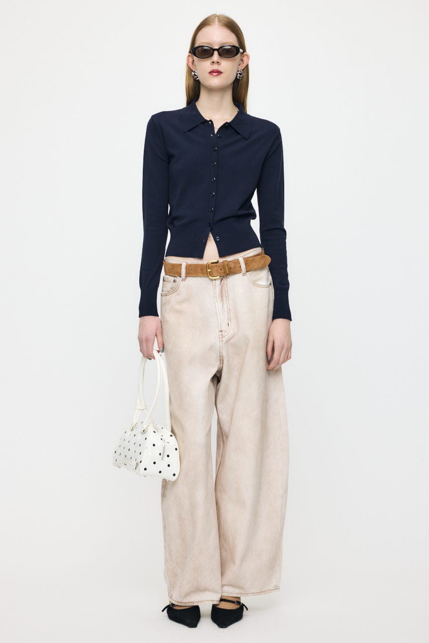 HIGH GAUGE KNIT シャツ NVY FREE