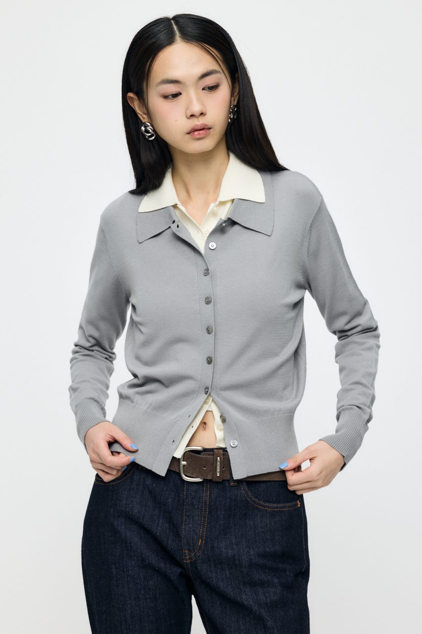 HIGH GAUGE KNIT シャツ T.GRY FREE