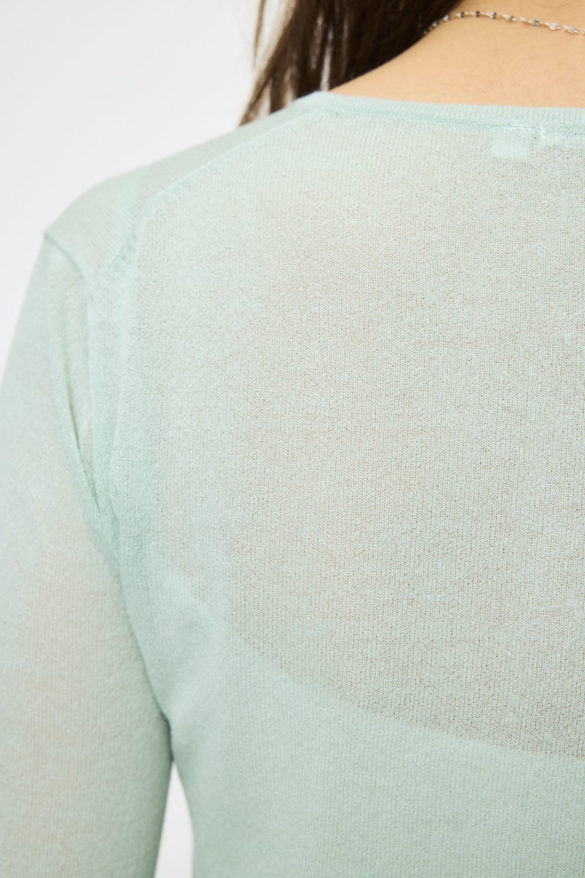 SHEER KNIT カーディガン MINT FREE