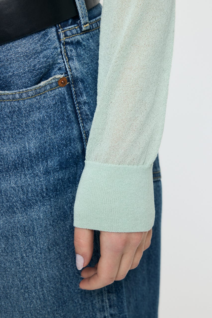 SHEER KNIT カーディガン MINT FREE