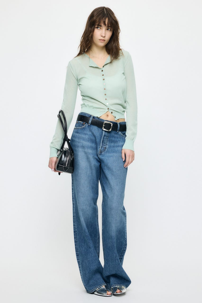 SHEER KNIT カーディガン MINT FREE