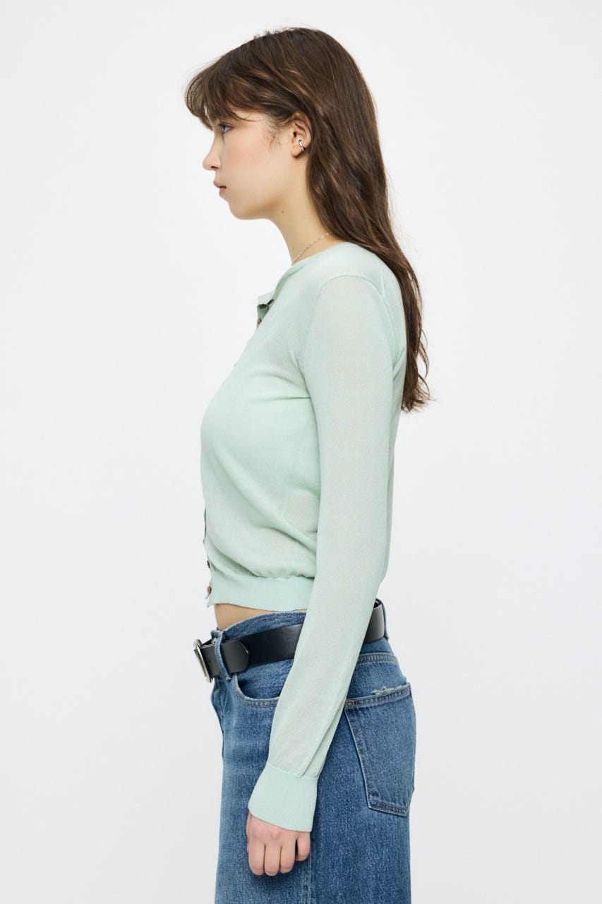 SHEER KNIT カーディガン MINT FREE