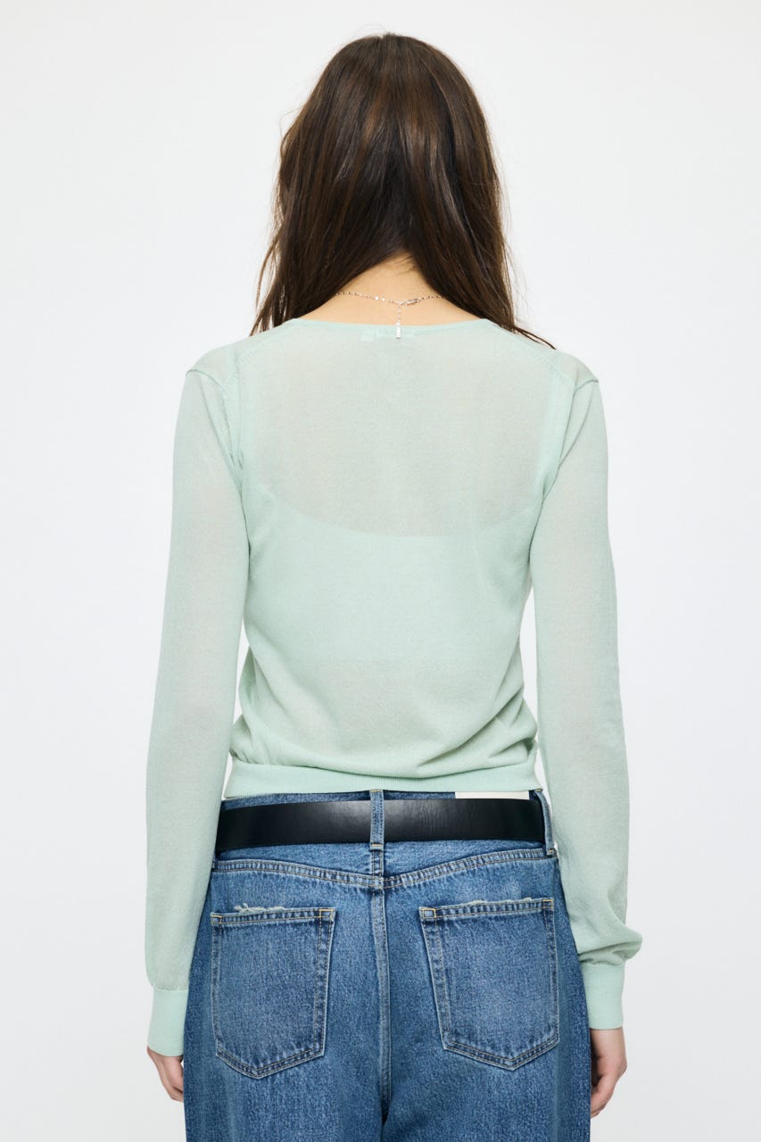 SHEER KNIT カーディガン MINT FREE