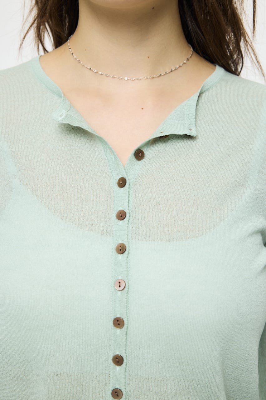 SHEER KNIT カーディガン MINT FREE