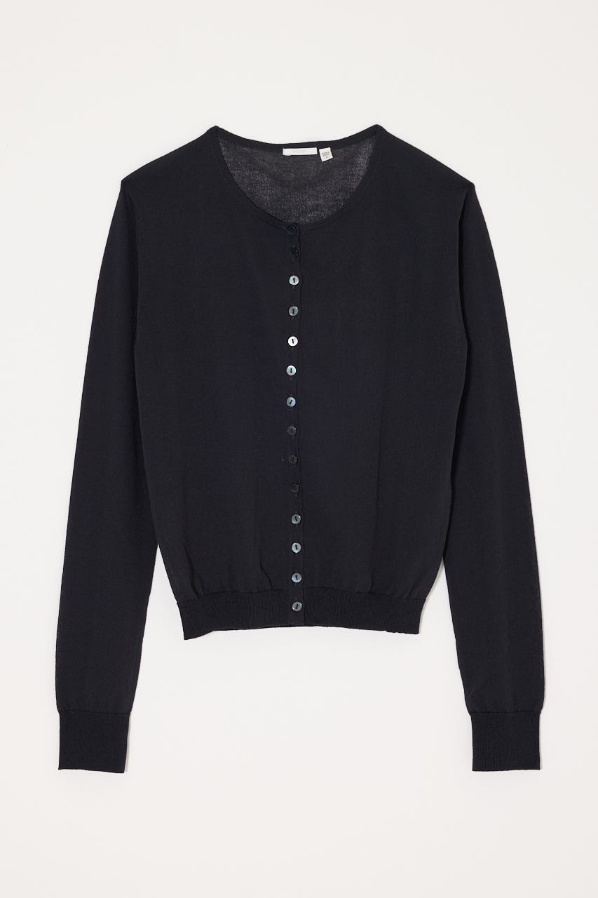 SHEER KNIT カーディガン NVY FREE