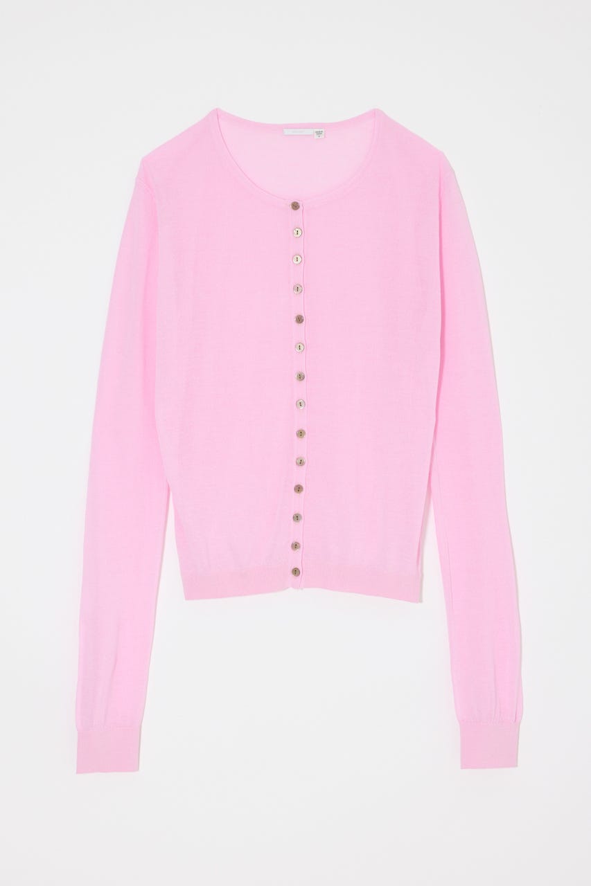 SHEER KNIT カーディガン PNK FREE