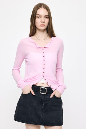 SHEER KNIT カーディガン