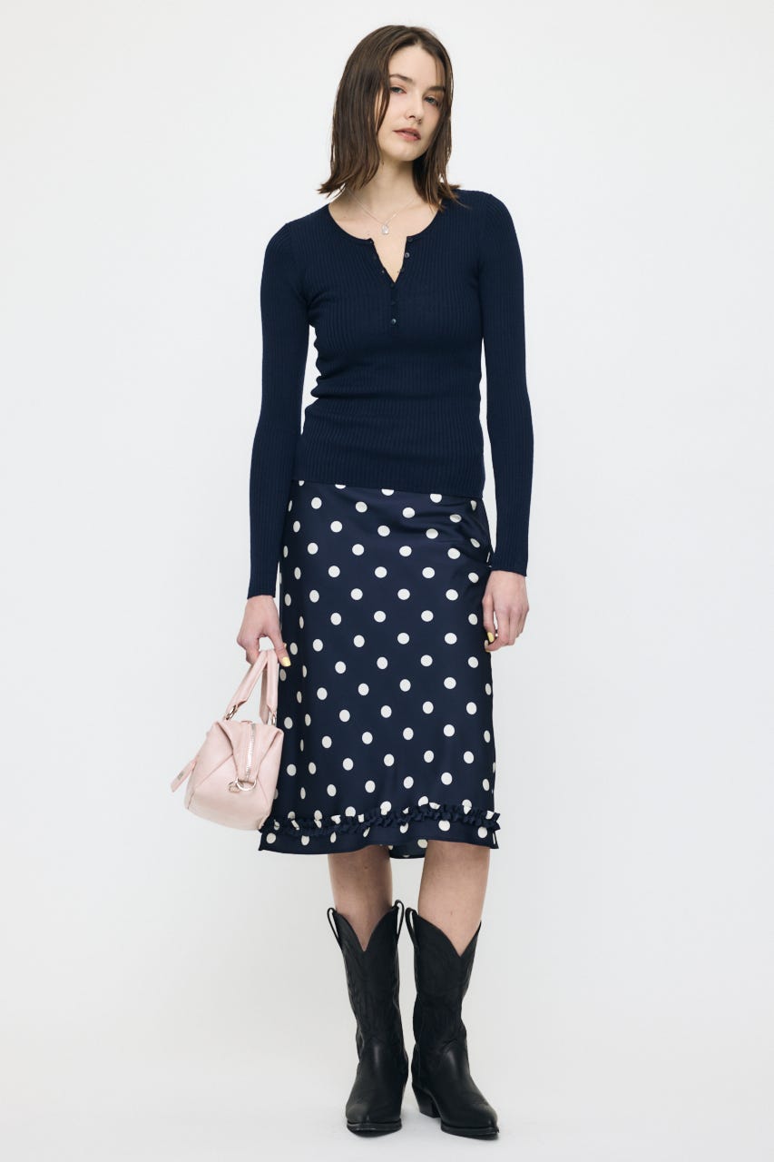 SILK MIX HENRY NECK トップス D/NVY FREE