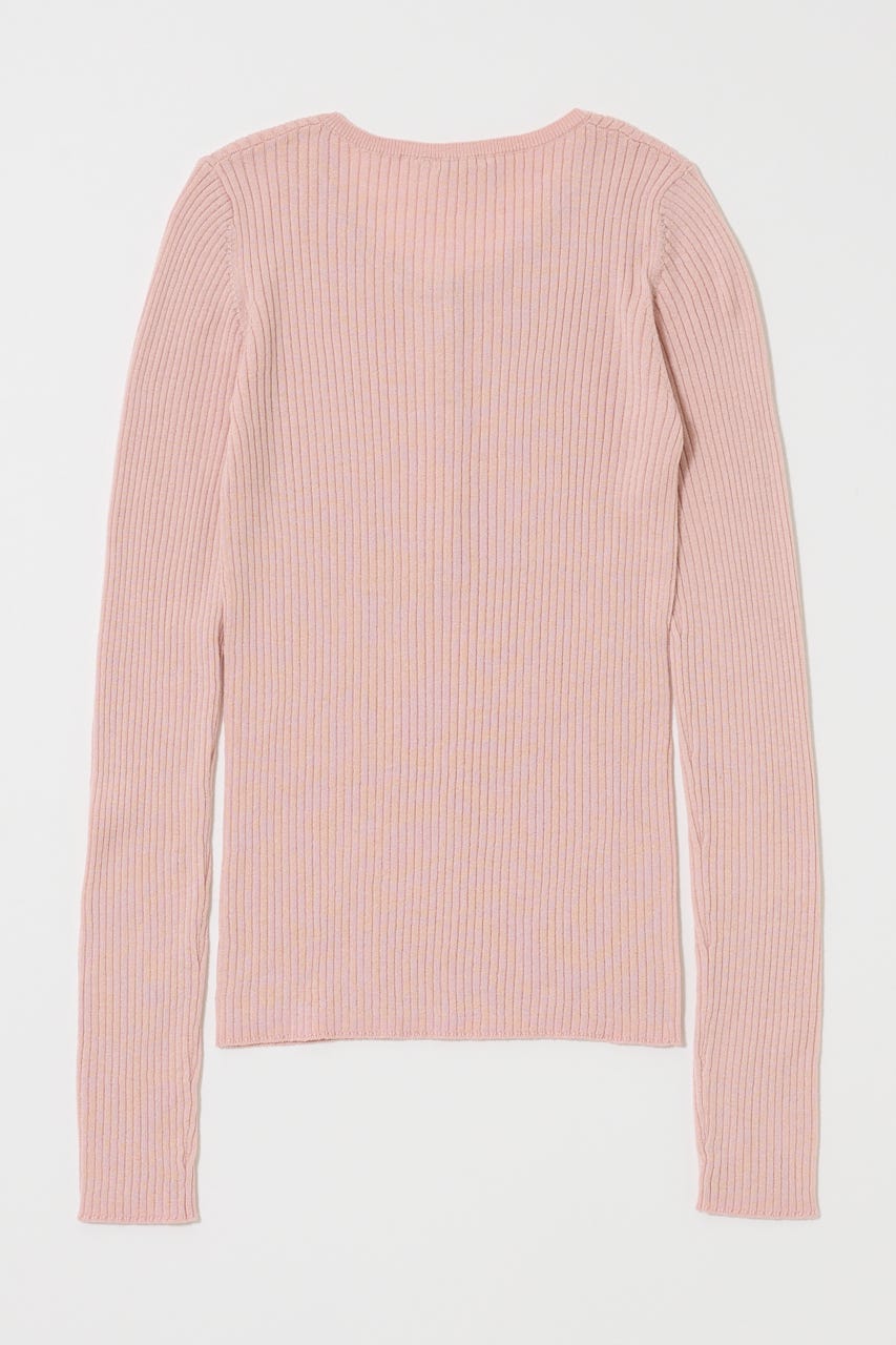 SILK MIX HENRY NECK トップス L/PNK FREE