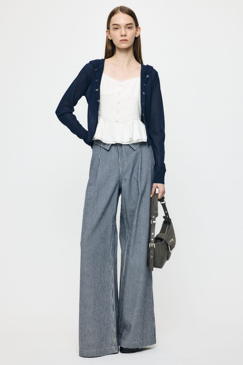 SHEER HOOKEDカーディガン NVY FREE