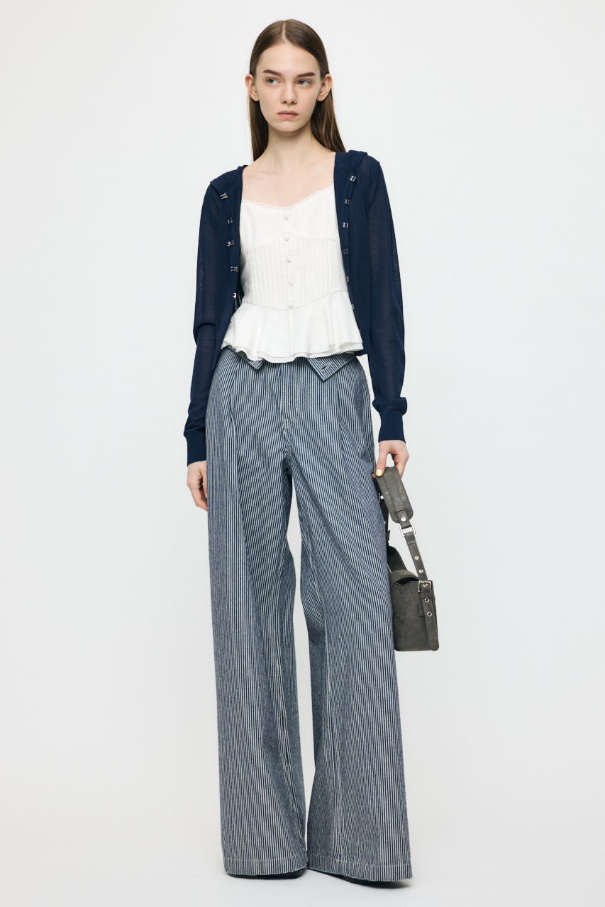 SHEER HOOKEDカーディガン NVY FREE