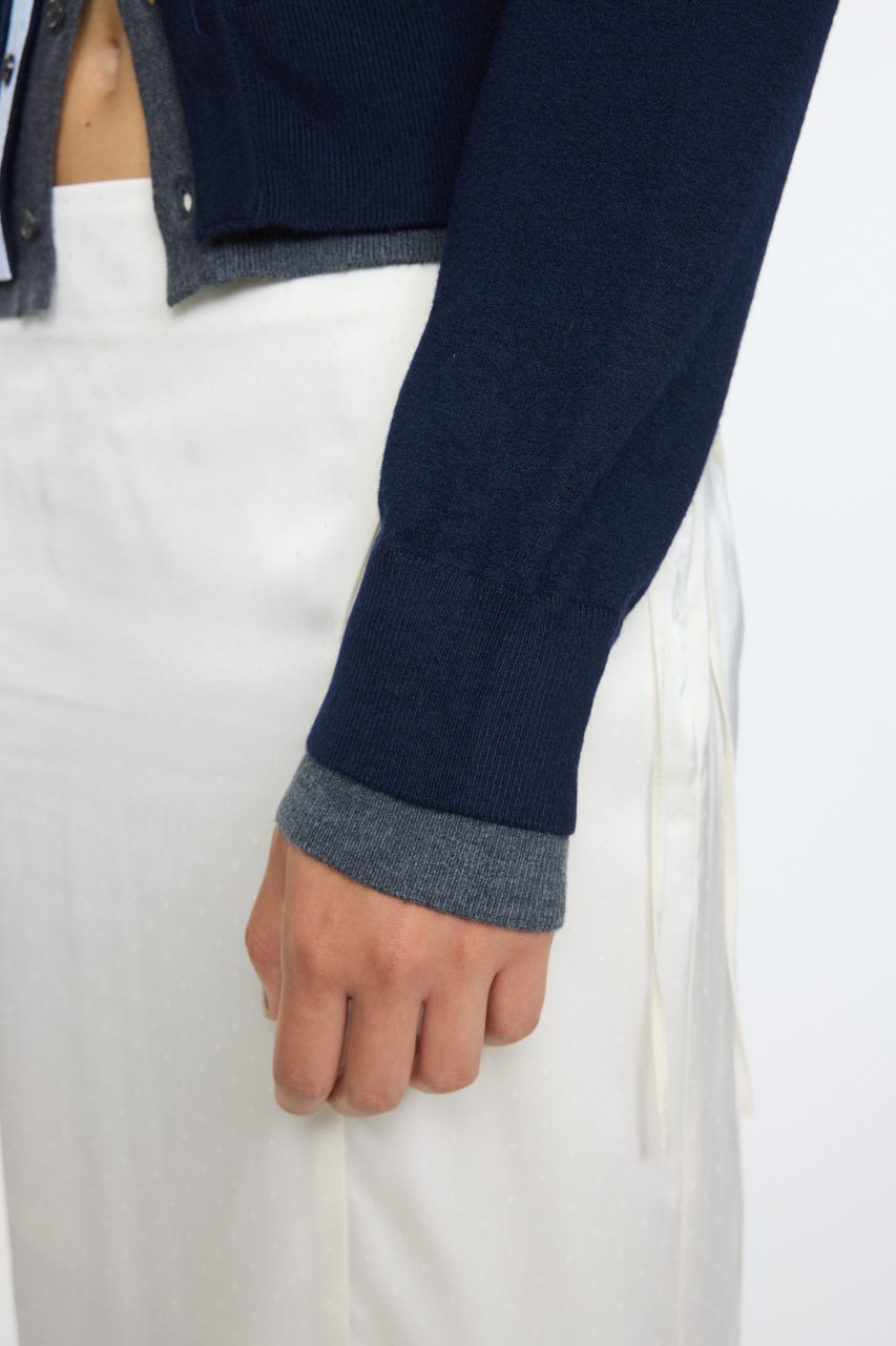 DOUBLE LAYERED ニットシャツ D/NVY FREE