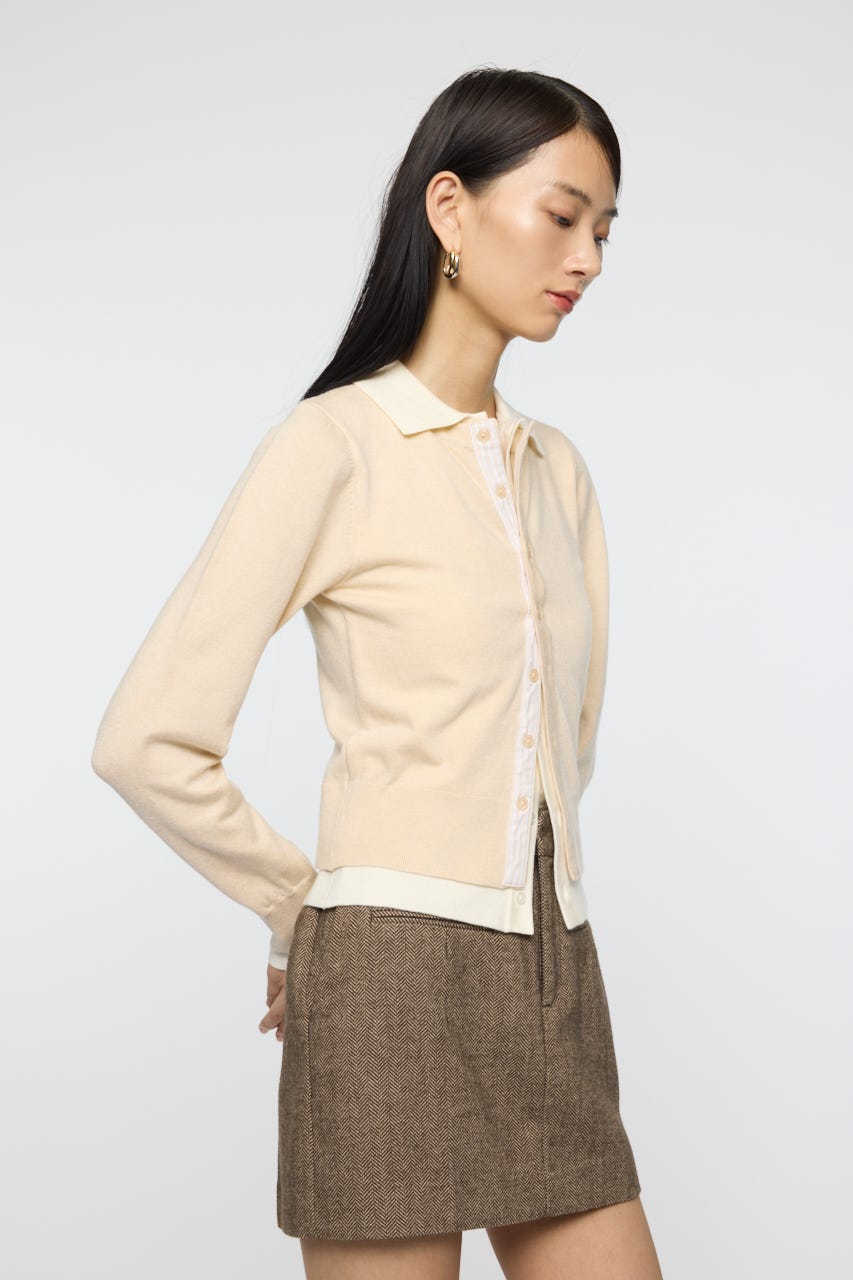 DOUBLE LAYERED ニットシャツ IVOY FREE