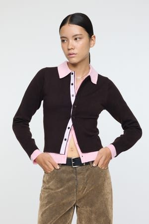 DOUBLE LAYERED ニットシャツ