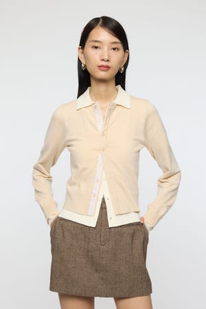 DOUBLE LAYERED ニットシャツ