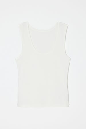 SUVIN GIZA SCOOP NECK タンク