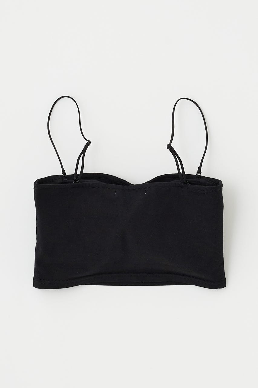 SQUARE NECK BARE キャミトップス BLK 0