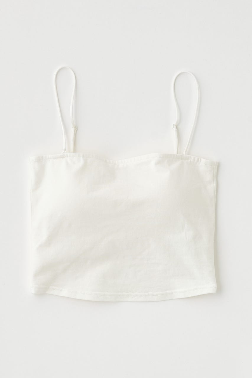 SQUARE NECK BARE キャミトップス WHT 1