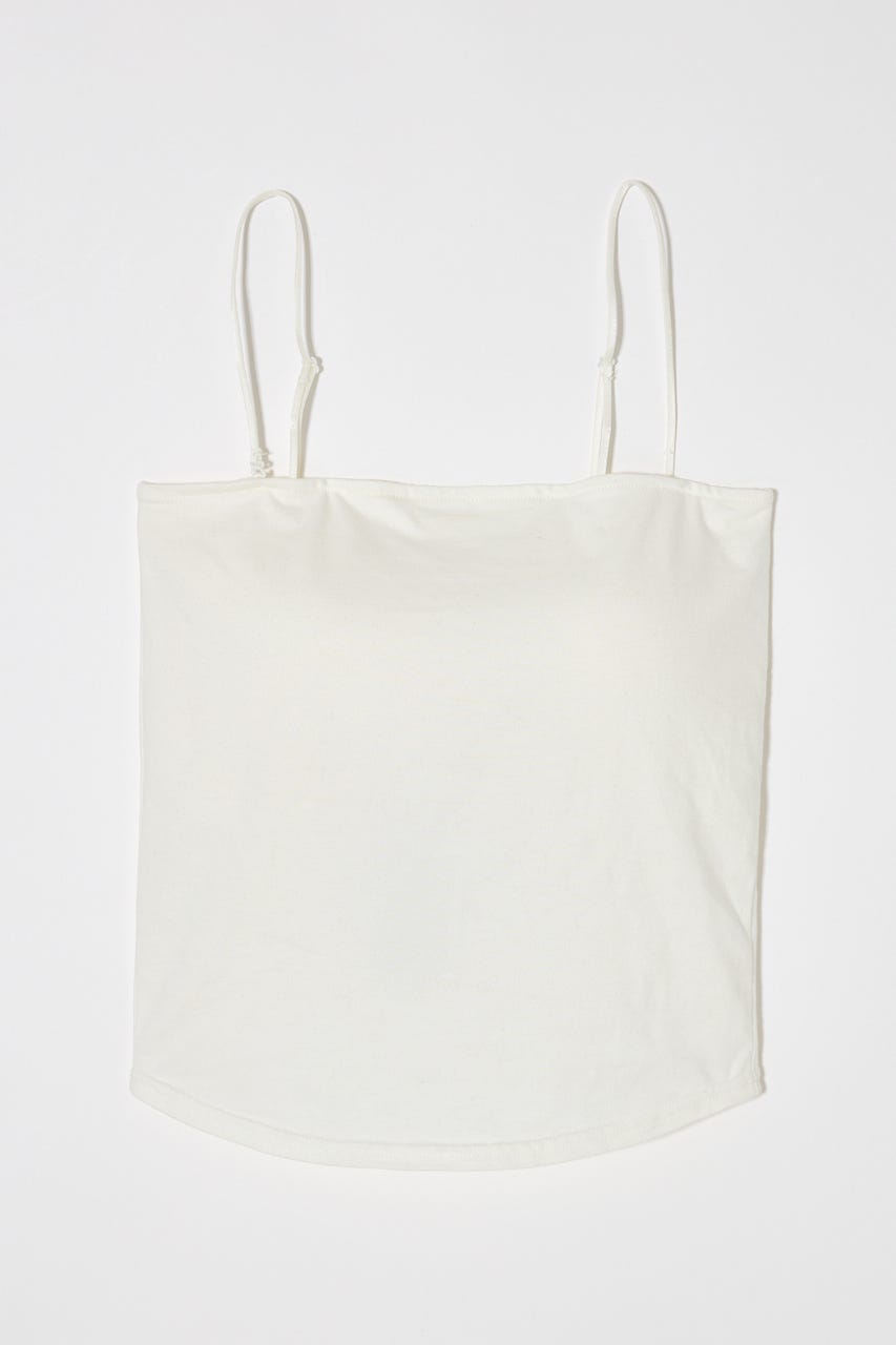 SQUARE NECK BARE キャミトップス WHT 1