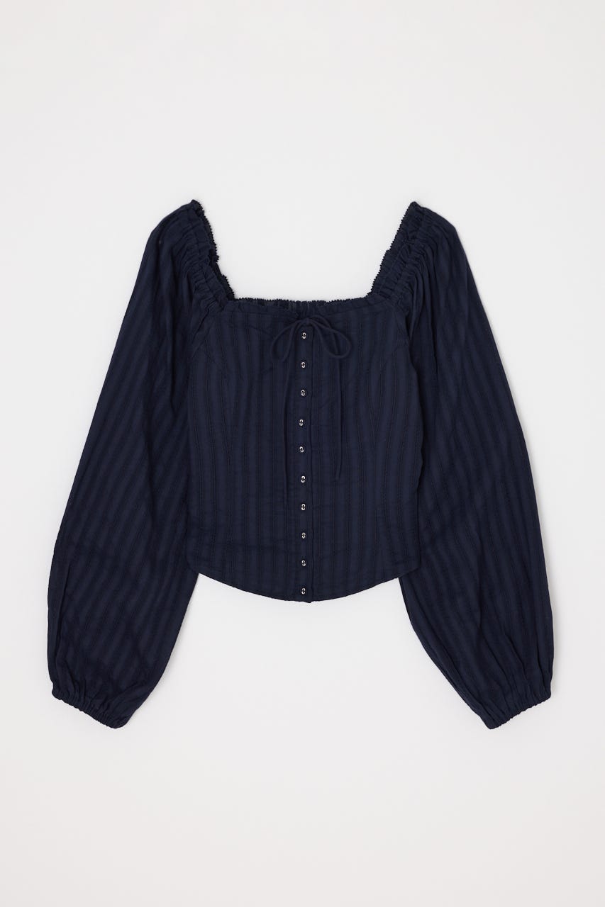 LACE TRIMMED CORSET ブラウス NVY 1