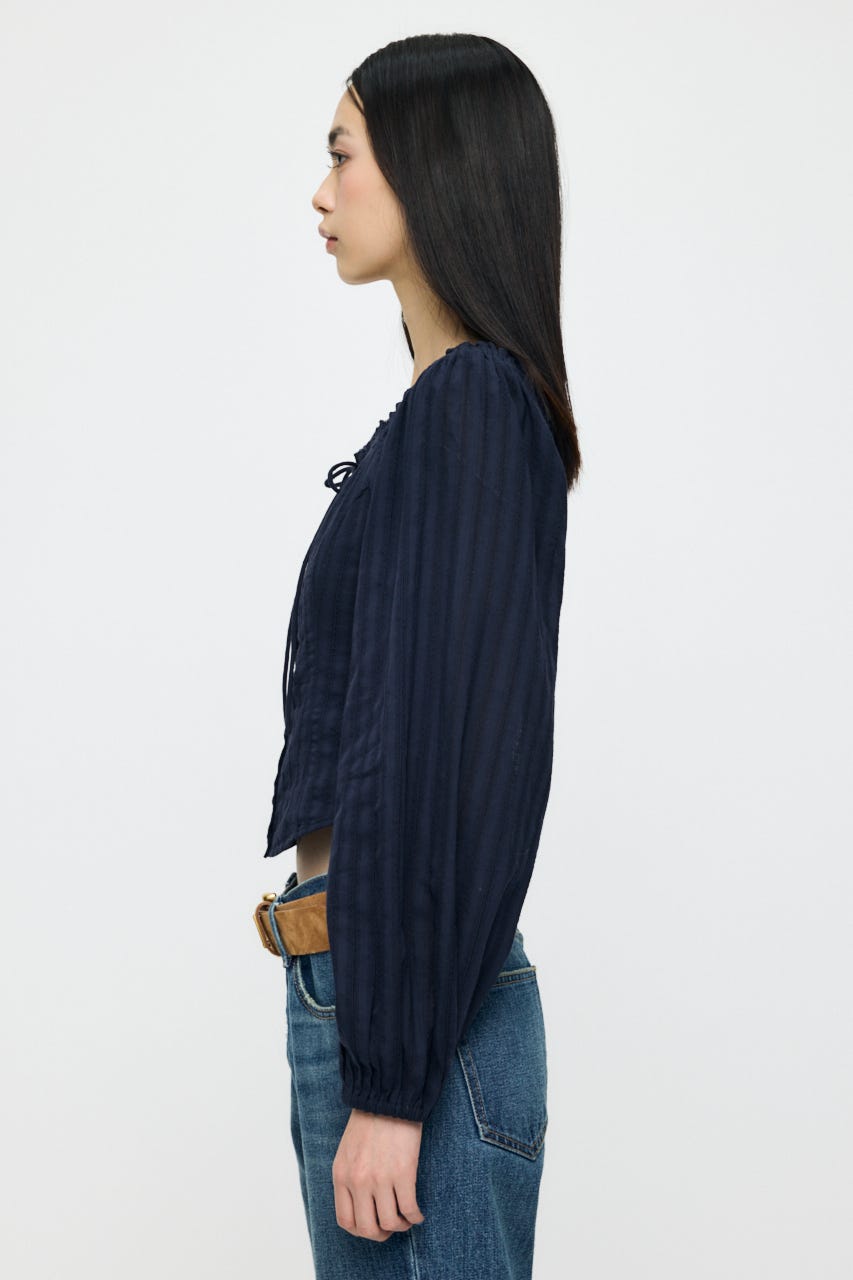 LACE TRIMMED CORSET ブラウス NVY 1