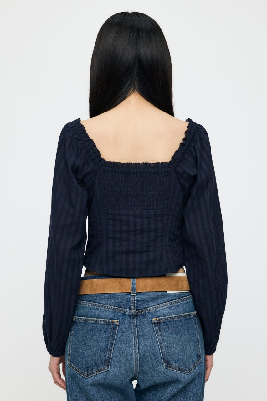 LACE TRIMMED CORSET ブラウス NVY 1