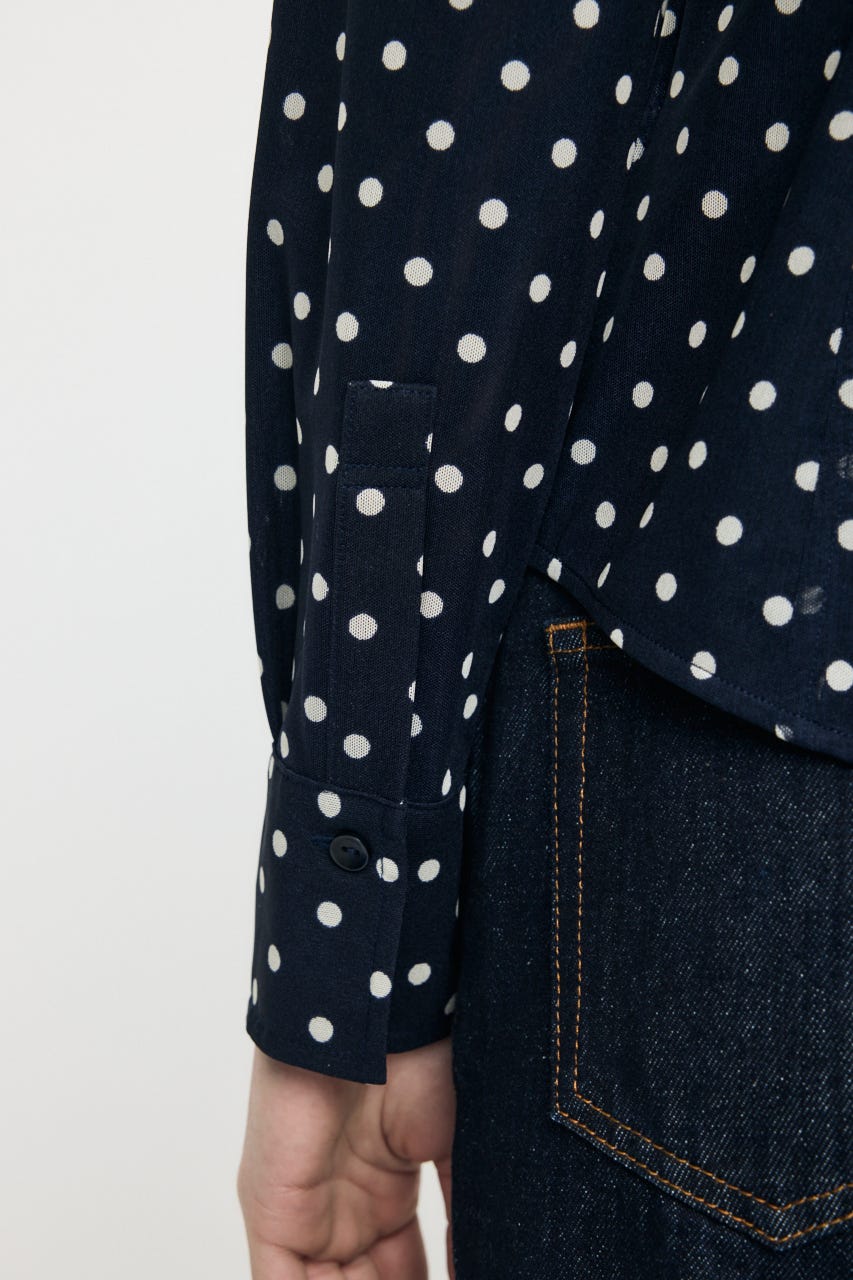 DOT TULLE シャツ 柄NVY FREE