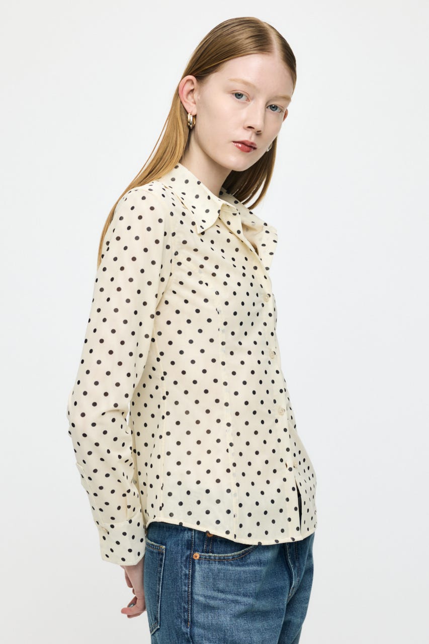 DOT TULLE シャツ 柄WHT FREE