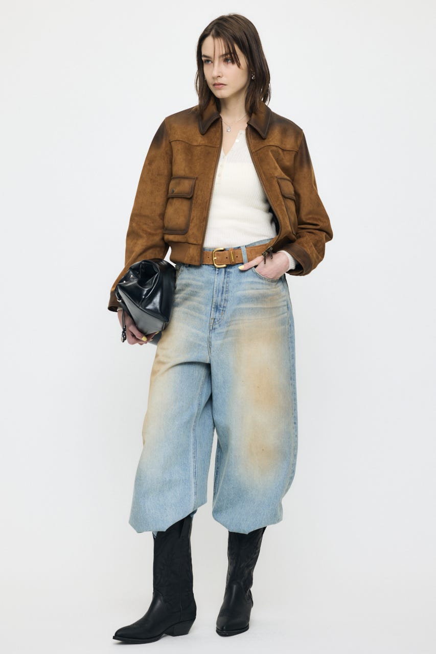 COMPACT F/LEATHER ブルゾン 柄BRN FREE