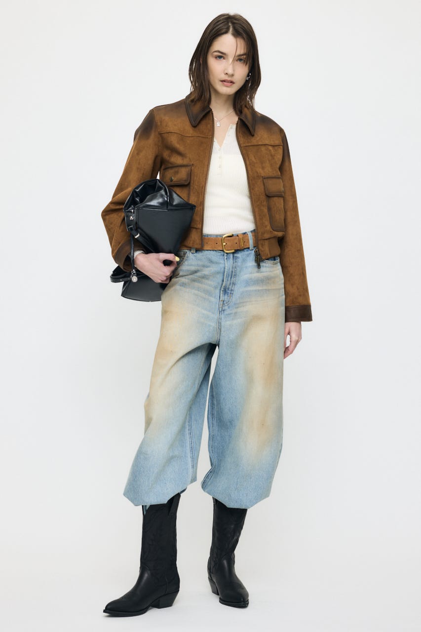 COMPACT F/LEATHER ブルゾン 柄BRN FREE