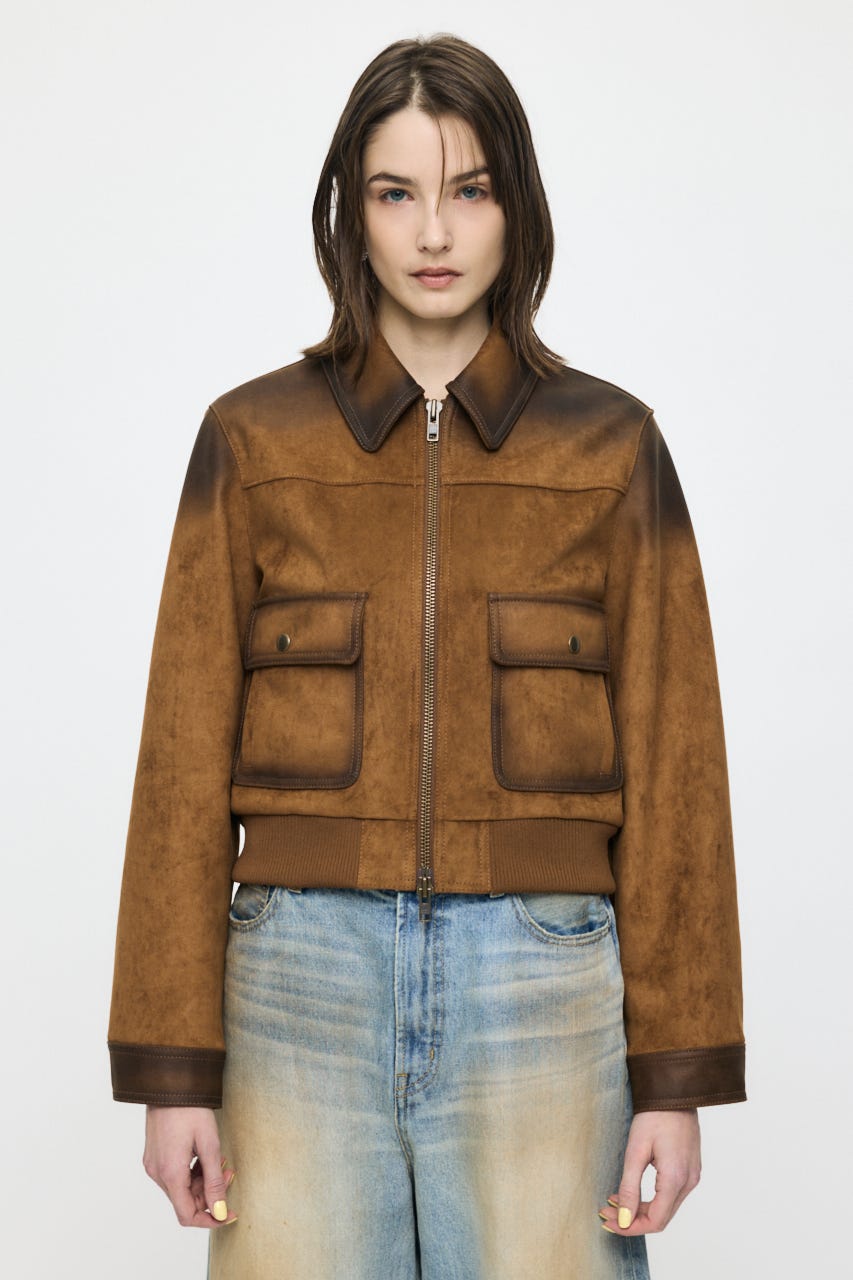 COMPACT F/LEATHER ブルゾン 柄BRN FREE