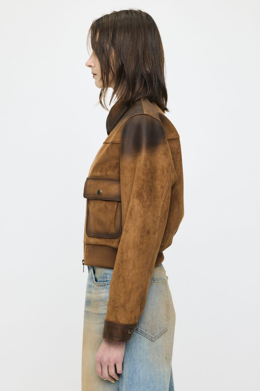 COMPACT F/LEATHER ブルゾン 柄BRN FREE