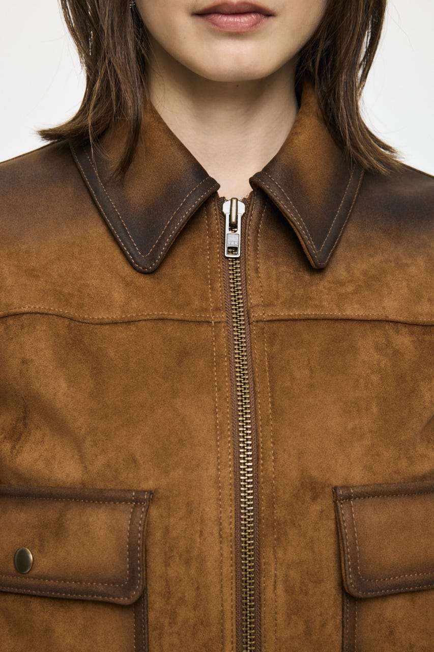 COMPACT F/LEATHER ブルゾン 柄BRN FREE