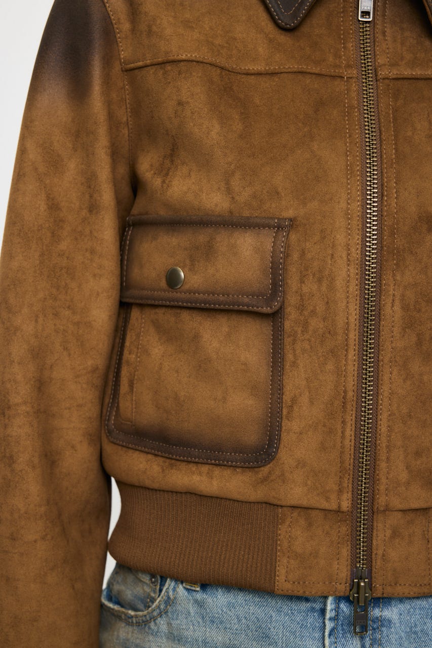 COMPACT F/LEATHER ブルゾン 柄BRN FREE