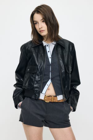 COMPACT F/LEATHER ブルゾン