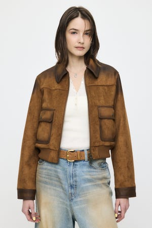 COMPACT F/LEATHER ブルゾン