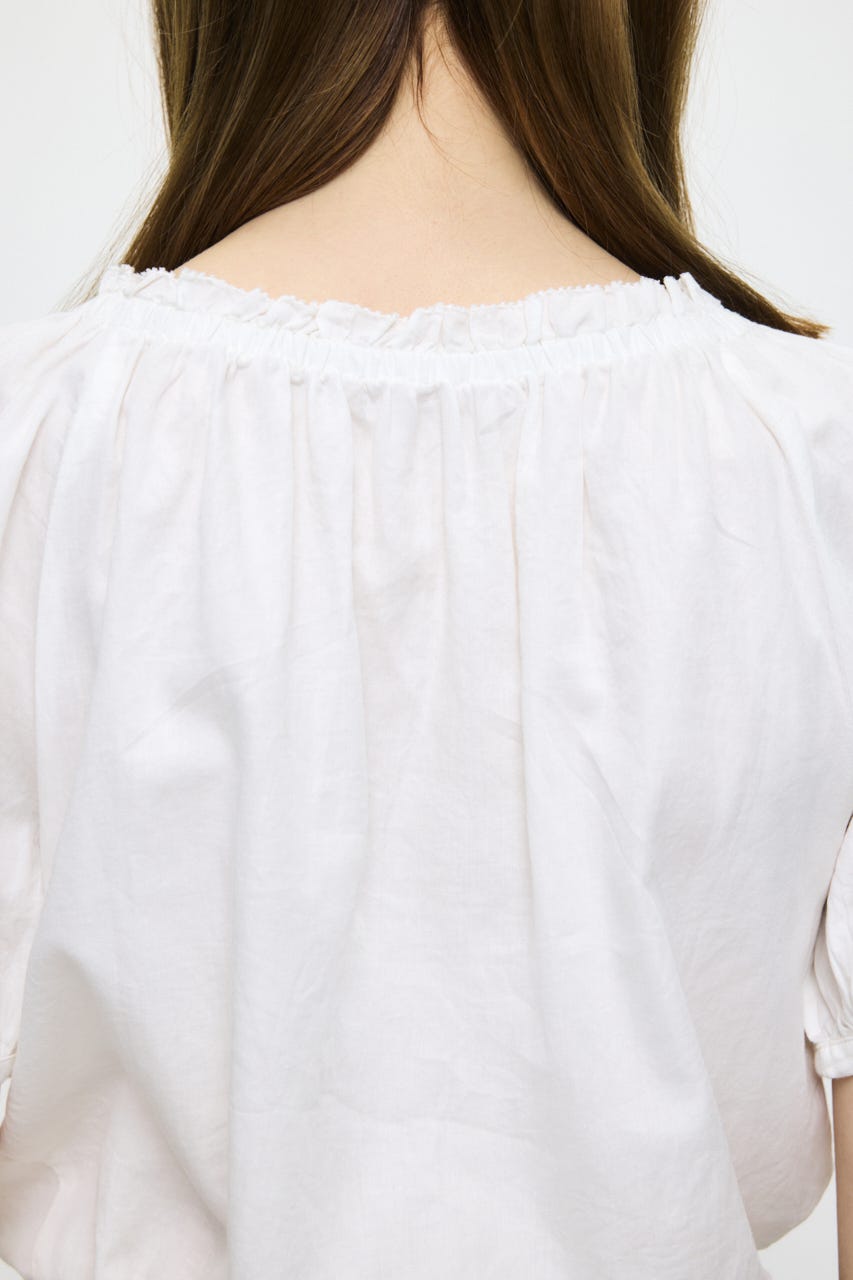 SCOOP NECK PIN TUCK ブラウス WHT FREE