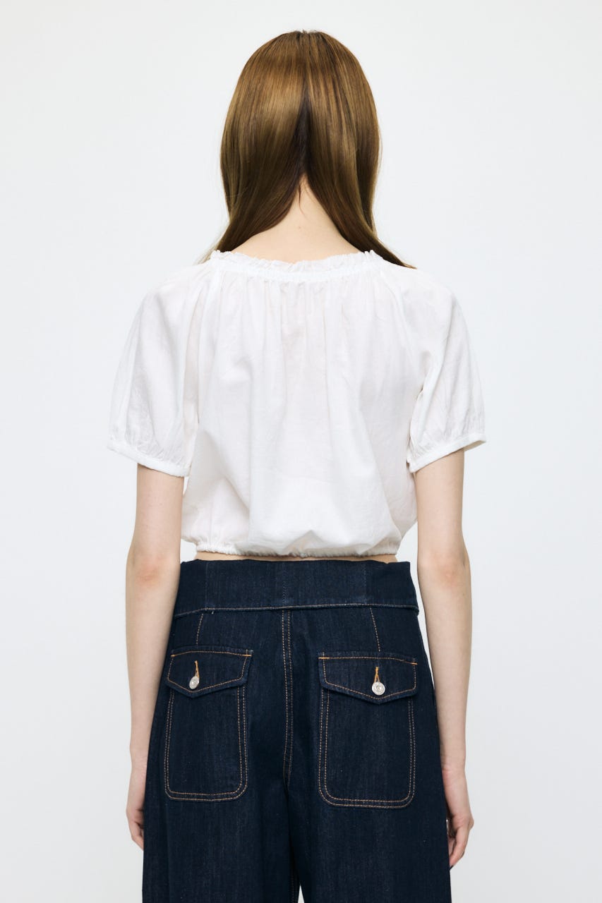 SCOOP NECK PIN TUCK ブラウス WHT FREE