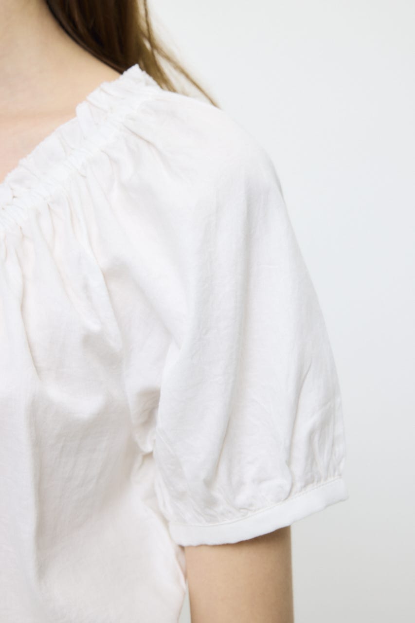 SCOOP NECK PIN TUCK ブラウス WHT FREE