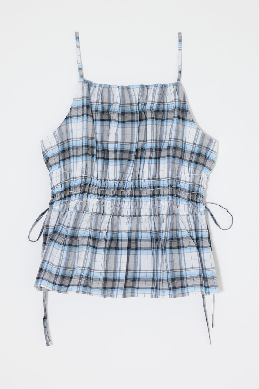 PLAID GATHER キャミ 柄WHT FREE