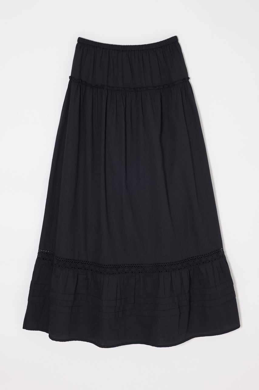 PIN TUCK MAXI スカート BLK 2