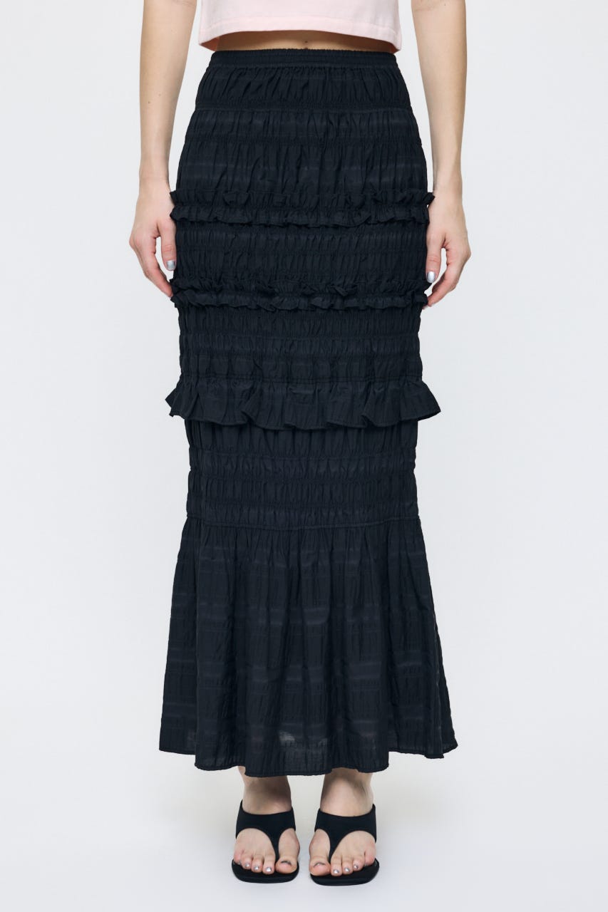 PLAID GATHER MAXI スカート BLK 2