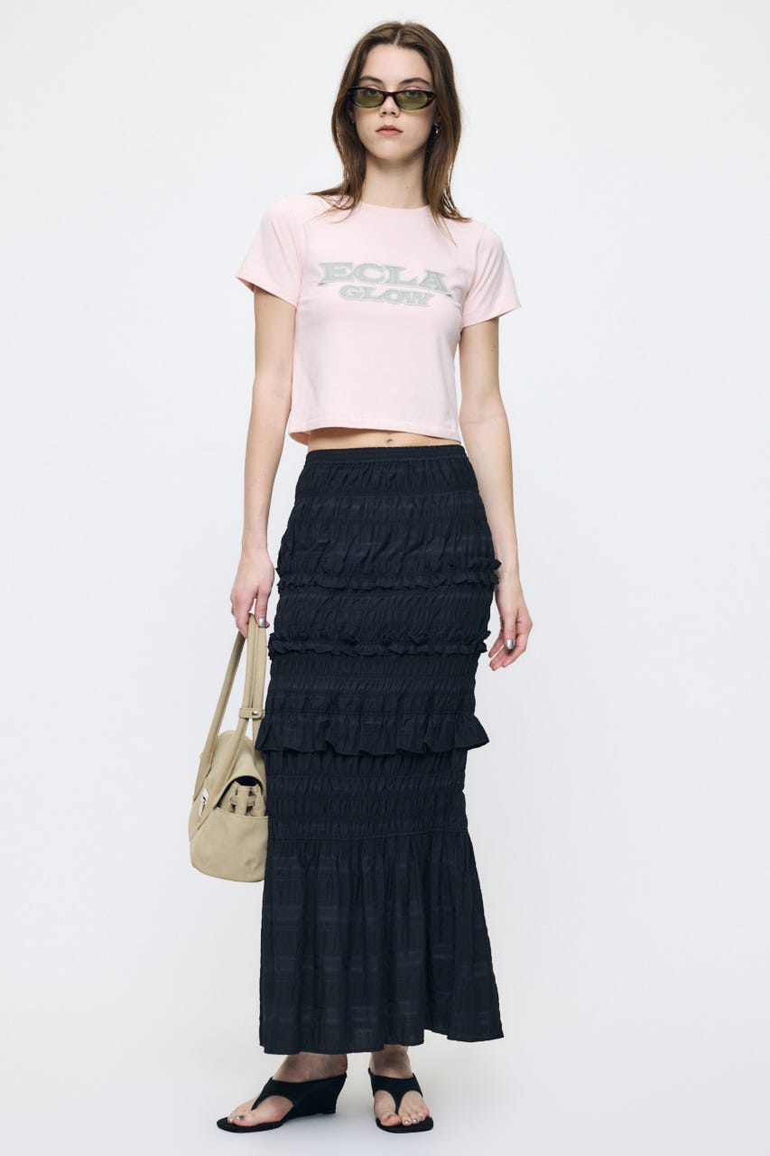 PLAID GATHER MAXI スカート BLK 2