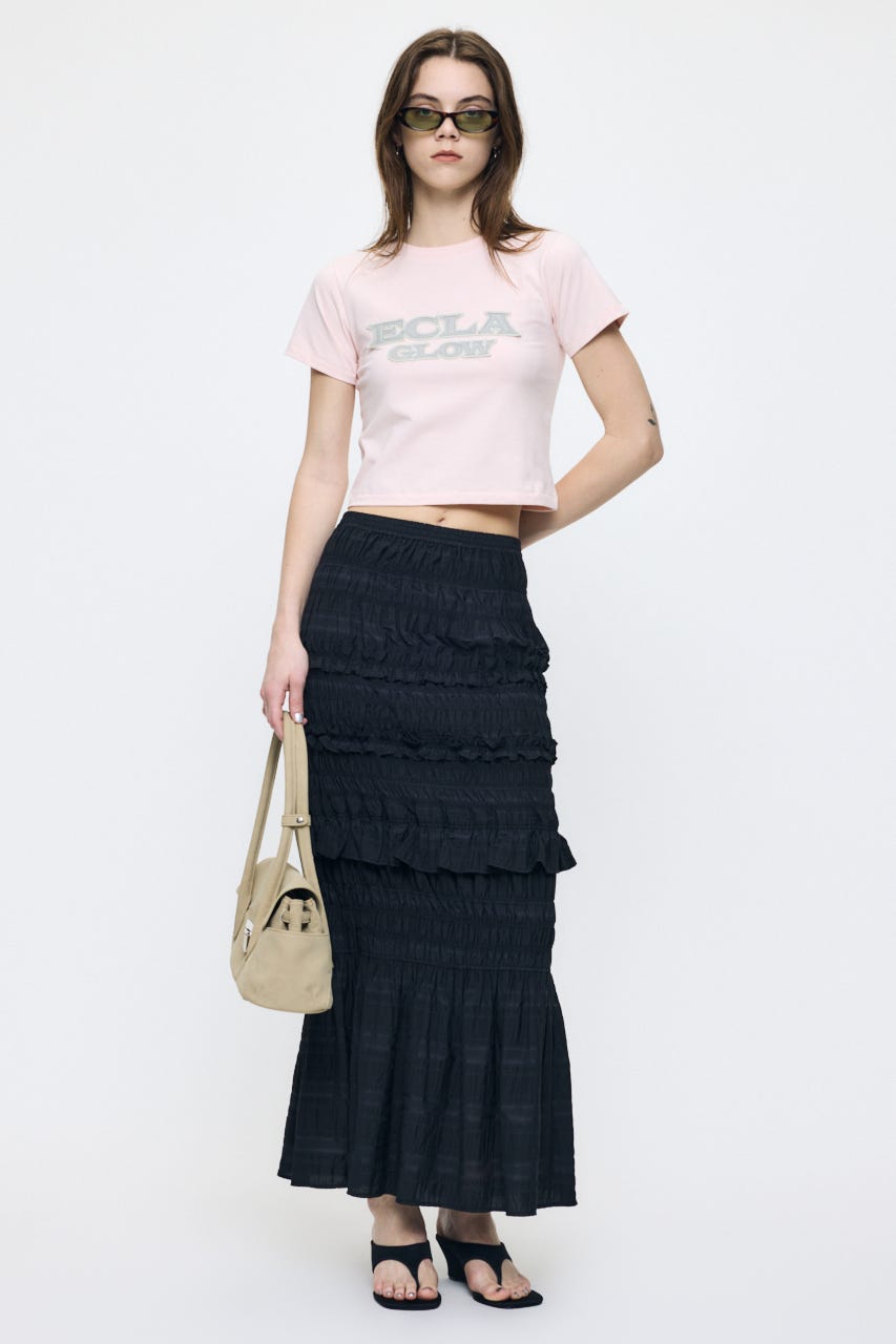 PLAID GATHER MAXI スカート BLK 2