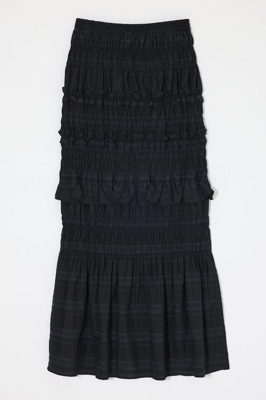 PLAID GATHER MAXI スカート BLK 2