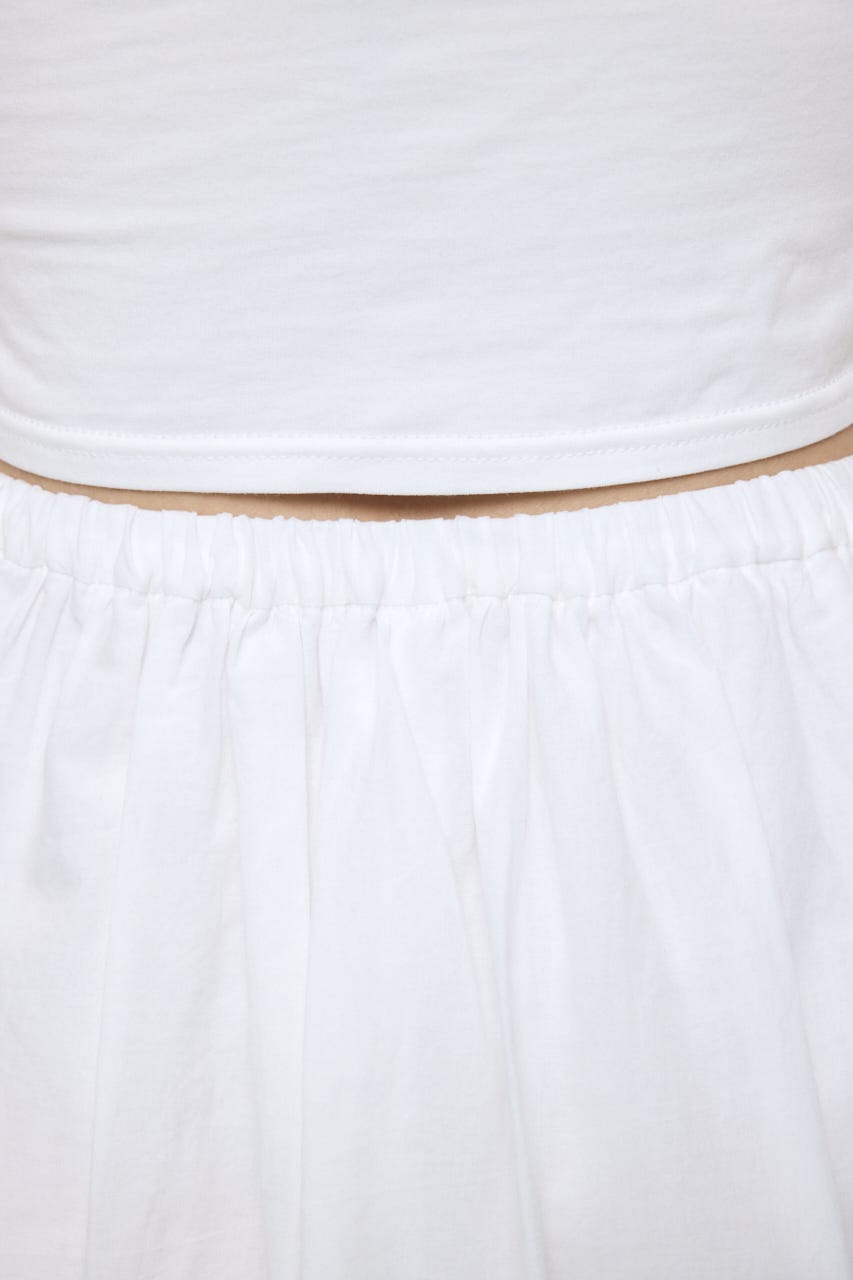 EYELET HEM FLARE MINI スカート WHT 1