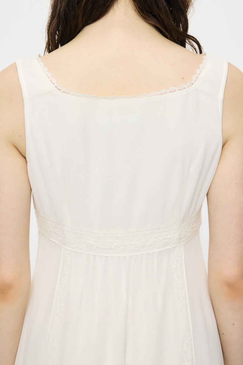PIN TUCK CHIFFON MAXI ドレス IVOY 1