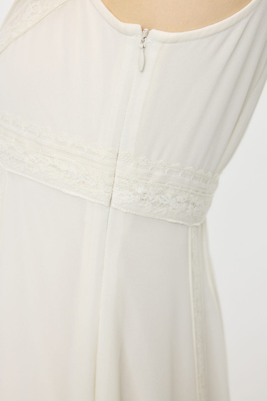 PIN TUCK CHIFFON MAXI ドレス IVOY 1