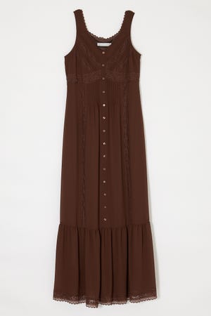 PIN TUCK CHIFFON MAXI ドレス