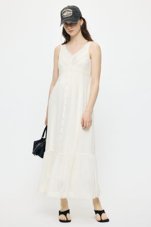 PIN TUCK CHIFFON MAXI ドレス